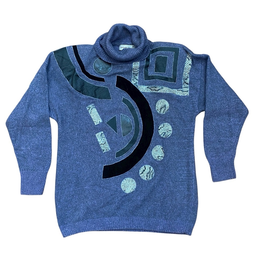 Vintage 1980s Michelle Stuart Grometric Abstract Sweater